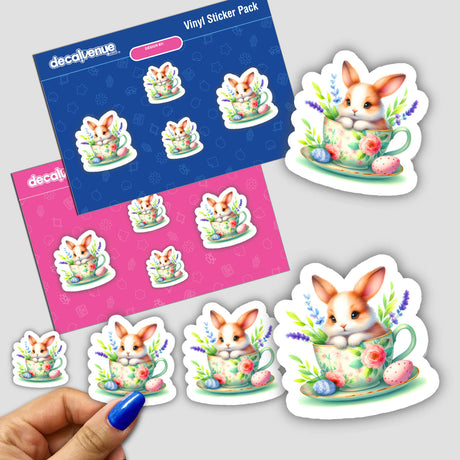 Beautiful Easter Bunny in a Mug Sticker