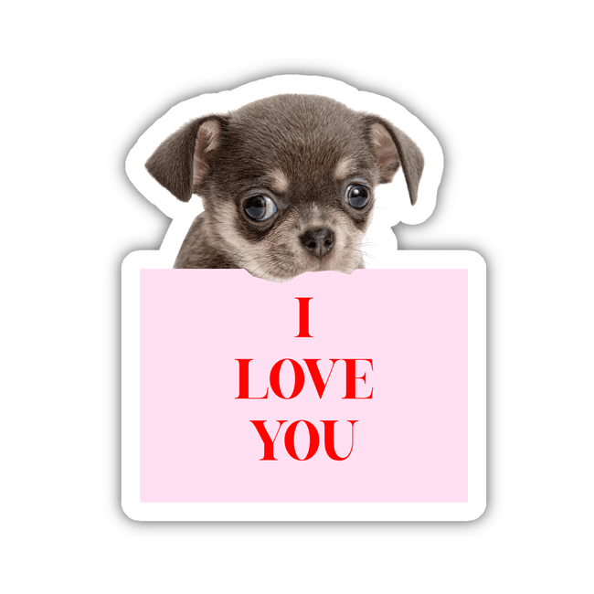 DOG HOLDING I LOVE YOU SIGN