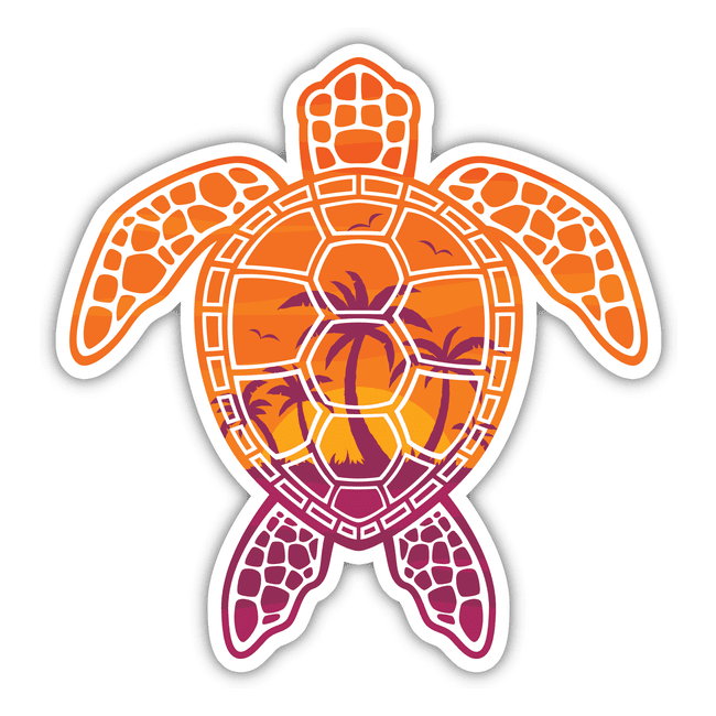 Tropical Sunset Sea Turtle Design