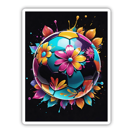 Soccer Ball Floral Paint Splash