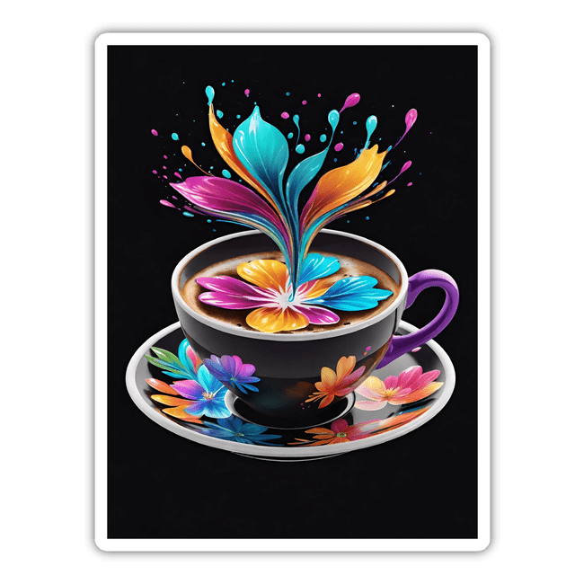 Coffee Cup Floral Accents
