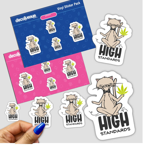 High Standards Cat Marijuana Sticker