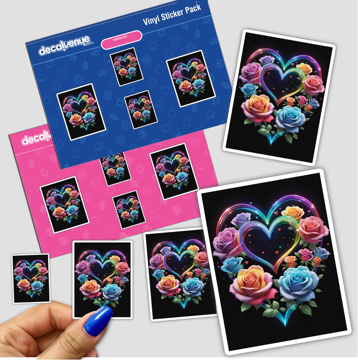 Rainbow Roses and Hearts