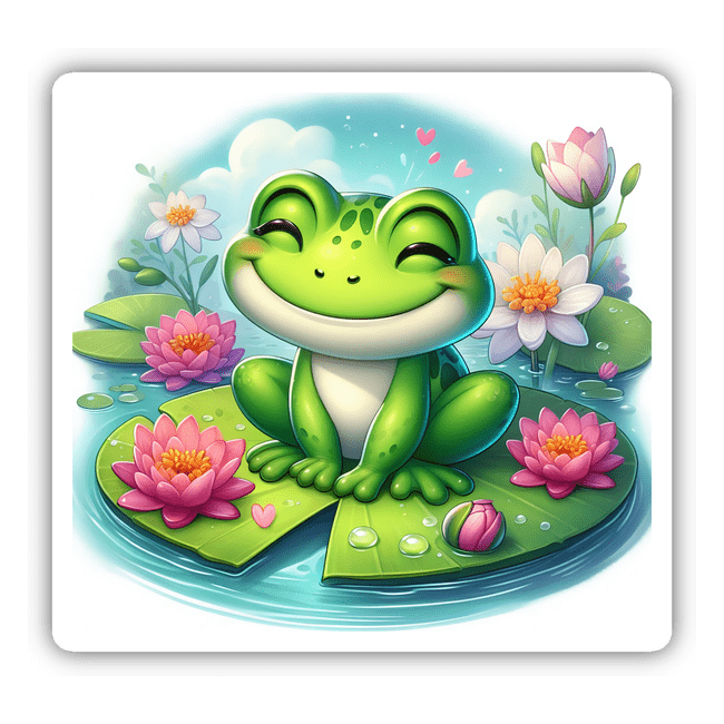 Bashful Frog on Lily Pad