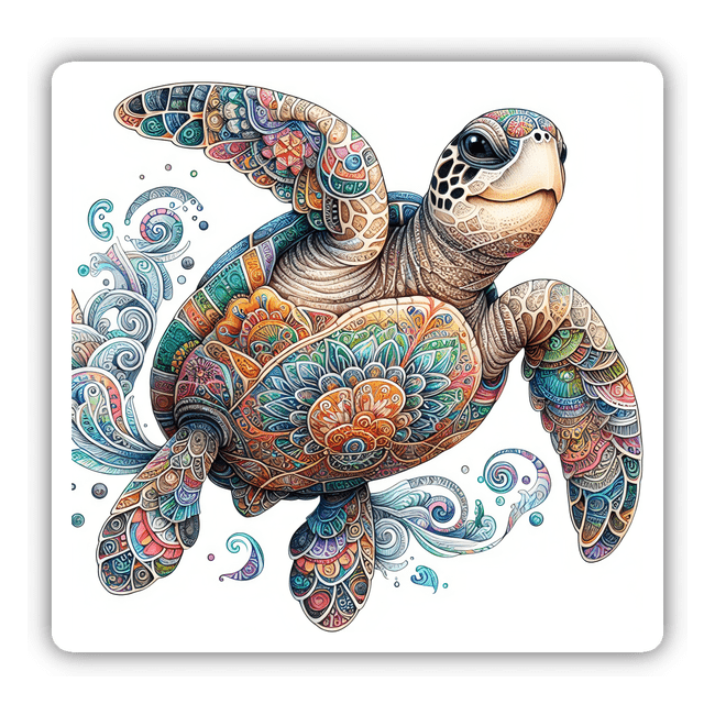 Intricate Sea Turtle w/ Background