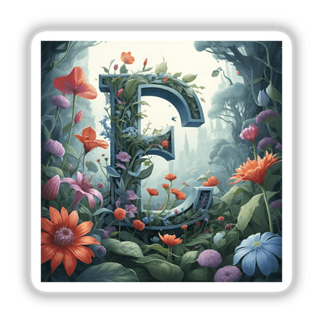 Floral Alphabet Letter E