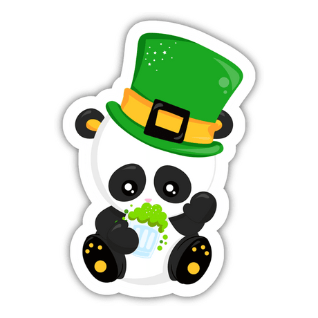 St Patrick's Day Panda with Beer Mug Sticker