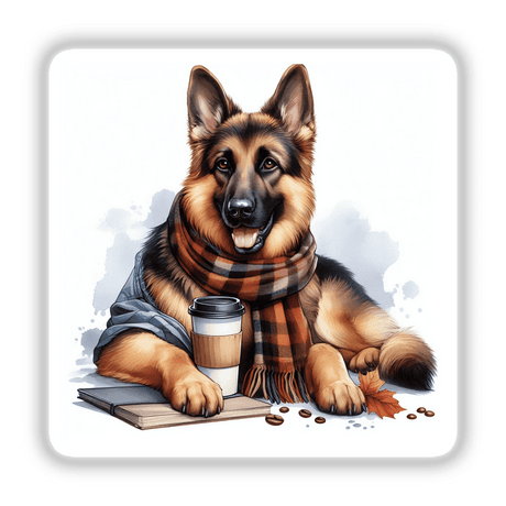 Watercolor Winter German Shepherd Dog