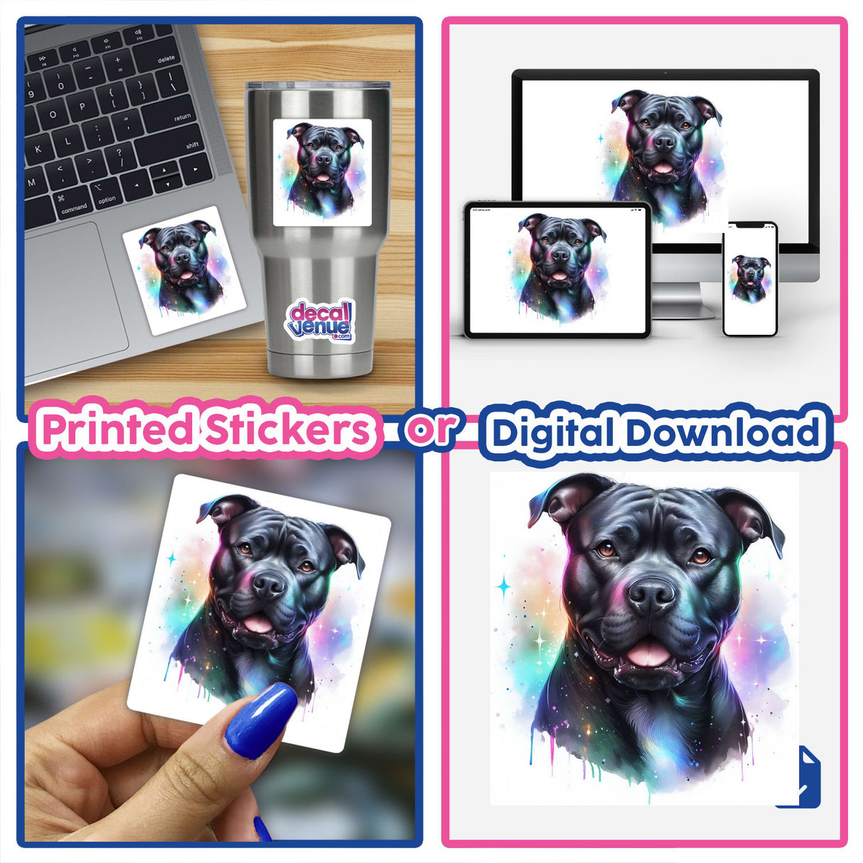 Holographic Style Black Pitbull