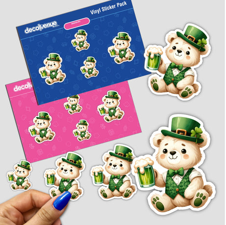 St Patrick's Day Teddy Bear Sticker