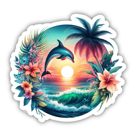 Tropical Dolphin Island Scene