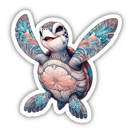 Intricate pastel Sea Turtle