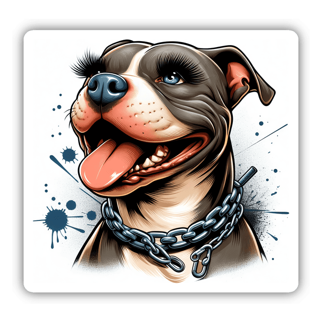 Break the Chains, Wear the Eyelashes Pitbull Dog – Decal Venue