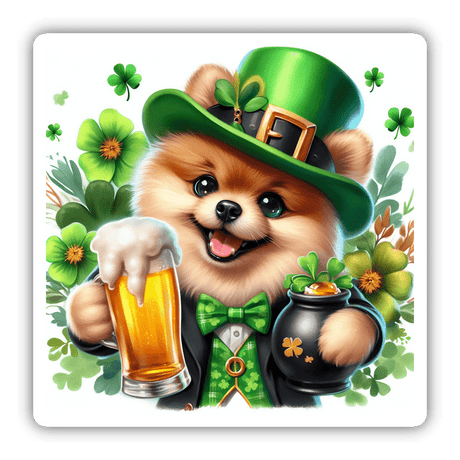 St Patricks Day Pomeranian Pot O' Gold