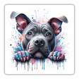 Polychromatic Peeking Paint Drip Pitbull