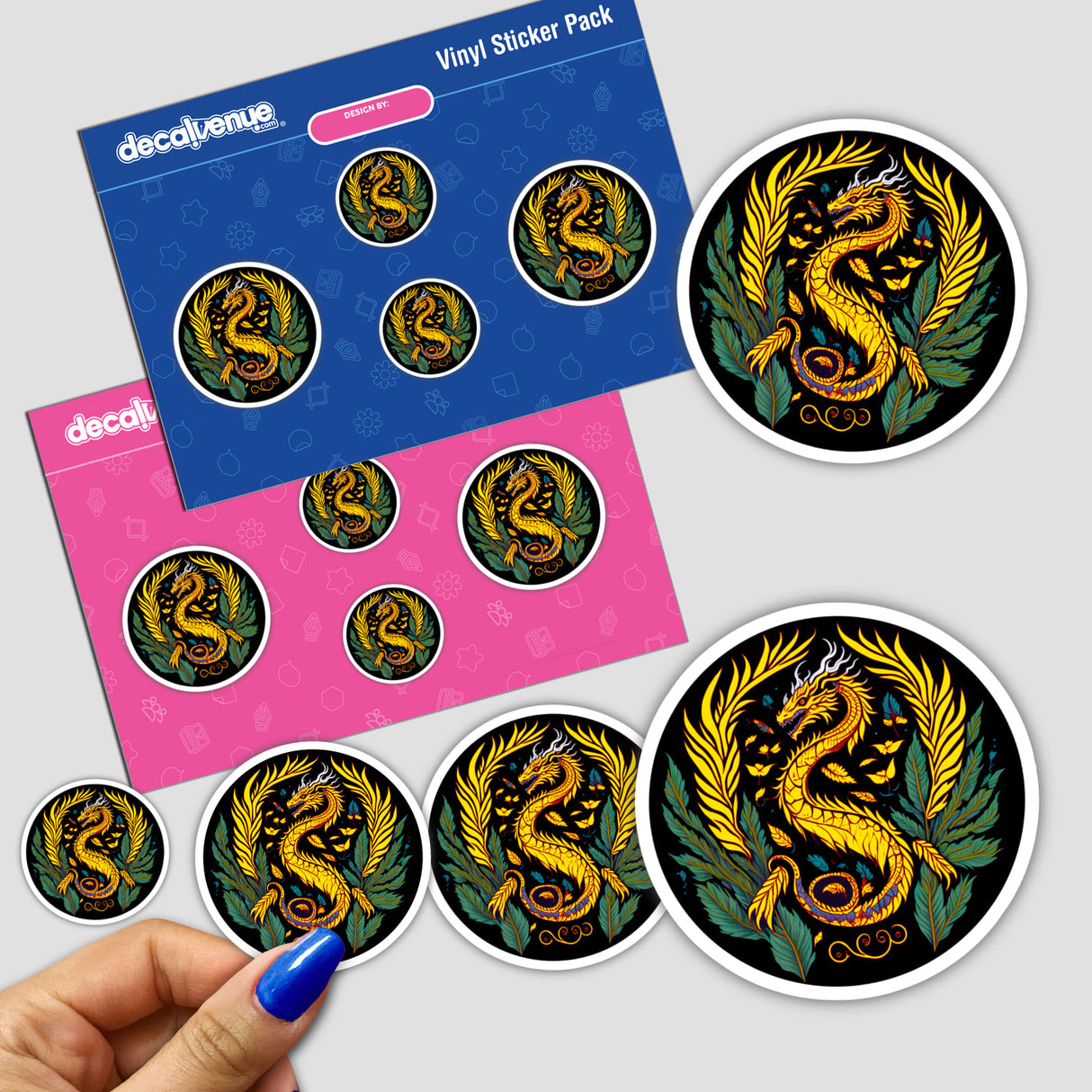 ELECTRIC YELLOW DRAGON BADGE round