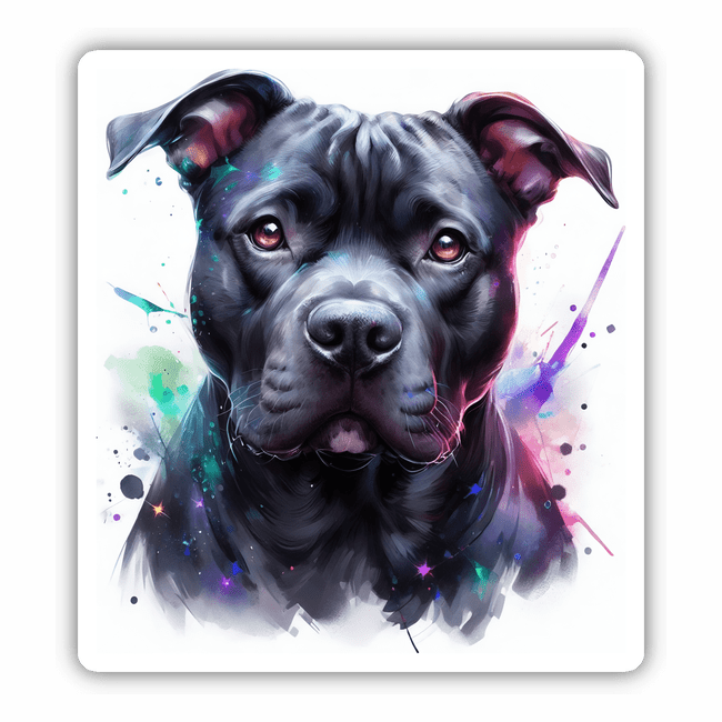 Holographic Colored Black Pitbull