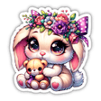 Cute Bunny with Bear Sticker