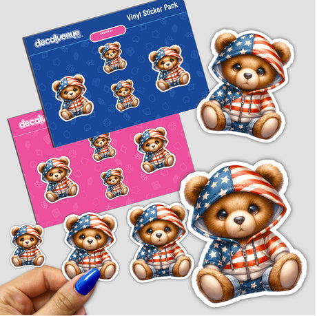 USA Teddy Bear Sticker