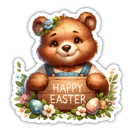 Cute Easter Bear Sticker