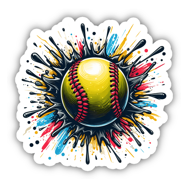 Softball Paint Splash