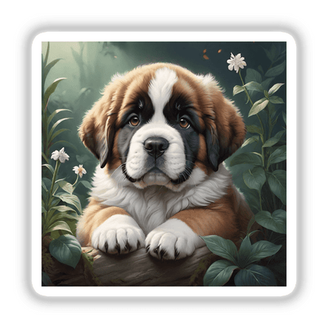 Cute Saint Bernard Puppy Portrait