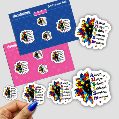 Autism Awareness Sunflower Sticker