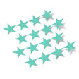 Mint green star-shaped vinyl wall decals spread out on a white background, creating a whimsical and decorative pattern.