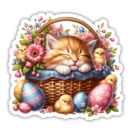 Easter Kitten Sticker