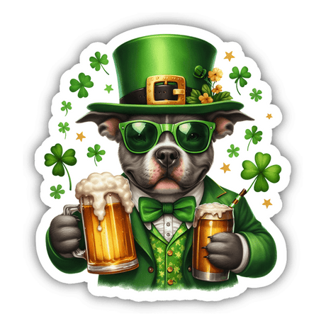 Double Fisting St Patricks Day Leprechaun Pitbull