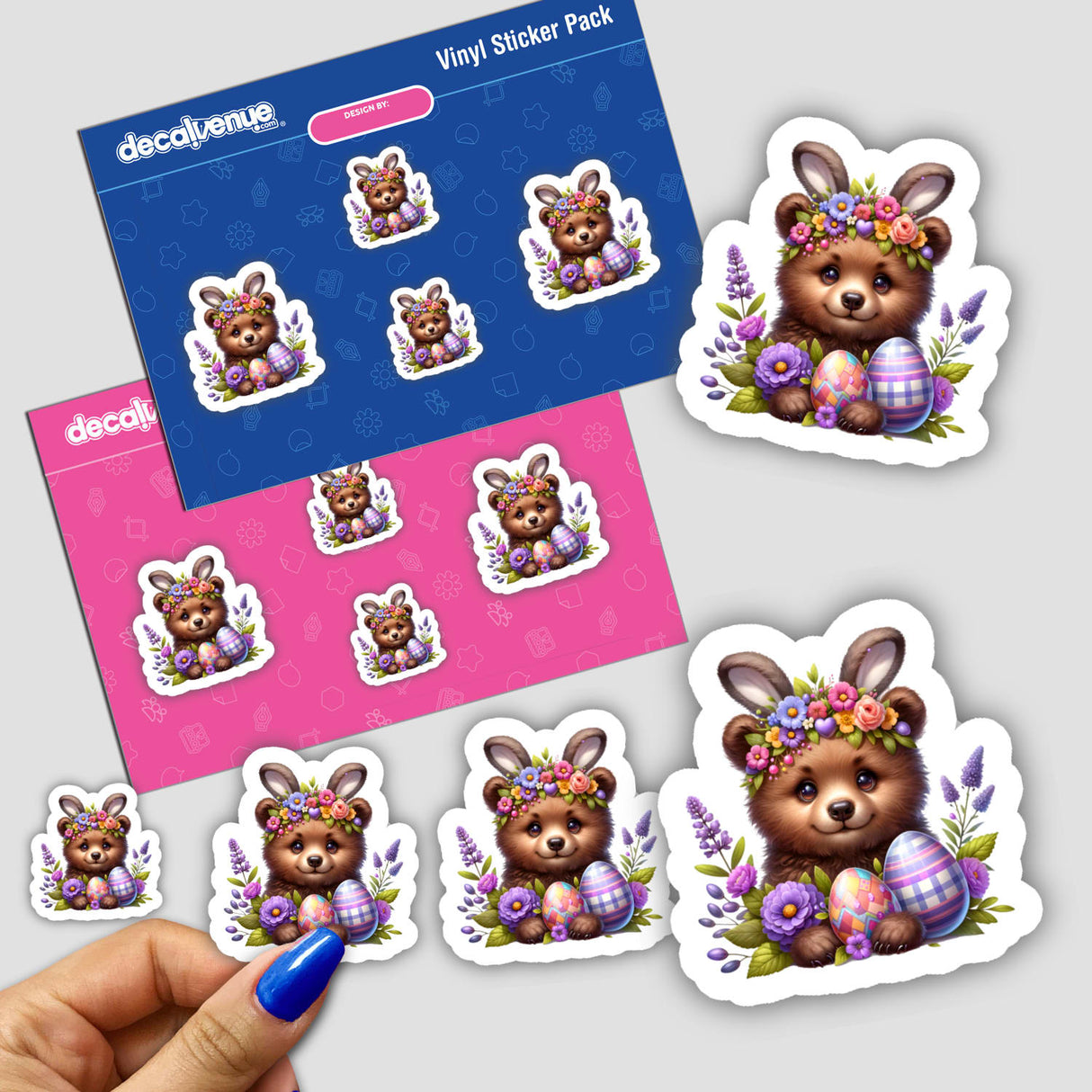 Cute Bear with bunny ears stickers