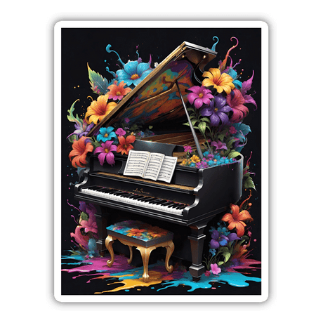 Grand Piano Floral Explosion