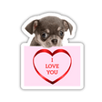 DOG WITH I LOVE YOU HEART SIGN